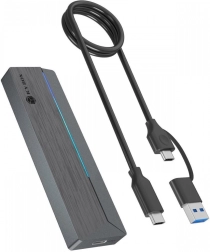 Zewnętrzna obudowa na SSD M.2 NVMe i SATA z podświetleniem RGB, USB 3.2 Gen 2 (10 Gb/s)
