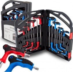 Zestaw kluczy T HEX i TORX 16 szt. w walizce ze stali Cr‑V