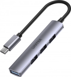 UNITEK hub USB‑C 4× USB‑A (1× 5 Gbps + 3× USB 2.0) aluminiowy
