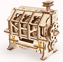 Ugears 3D drewniane mechaniczne puzzle – licznik klikany STEM