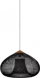 Sufitowa wisząca lampa z naturalnego rattanu - 40 cm - czarna