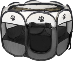 Składane ogrodzenie dla psów i kotów - szare