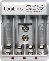 Ładowarka do akumulatorów Ni-MH, Ni-Cd, AA, AAA, 9 V