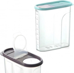 plastowy pojemnik na sypkie produkty z dozownikiem i miarką 4 l