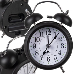 Retro metalowy budzik z podświetleniem LED i cichą pracą