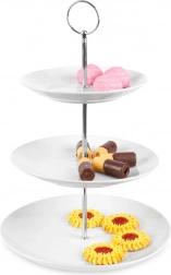 Biała porcelanowa etażerka 3‑poziomowa 35 cm