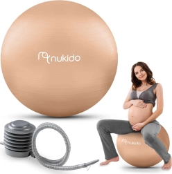 Piłka ciążowa i fitness 65 cm beżowa NUKIDO