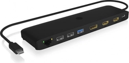 Icy Box stacja dokująca USB‑C 12 w 1 z potrójnym wyjściem wideo, HDMI, DisplayPort, LAN i USB