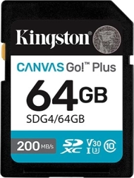 Karta SD 64 GB Kingston Canvas Go Plus C10 U3 V30 200/160 MB/s