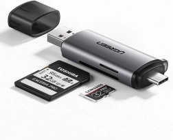 Ugreen czytnik kart SD / micro SD USB 3.0 / USB Typ C 3.0 szary