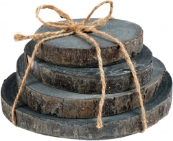 Drewniane podkładki z plastrów drewna, zestaw 4 szt.