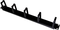 Organizer kabli 1U 19" z 5 hakami, czarny