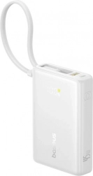 Powerbank Baseus PicoGo z wyświetlaczem cyfrowym 10000 mAh, 45 W (biały)