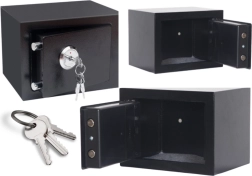 Domowy stalowy sejf na klucz, czarny 23 × 17 × 17 cm