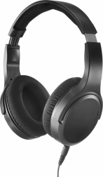 Przewodowe słuchawki nauszne do TV z długim kablem, czarne