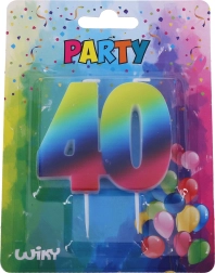Urodzinowa świeczka liczba 40 tęczowa