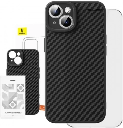 Etui z włókien syntetycznych Baseus do iPhone 15 Plus z hartowanym szkłem