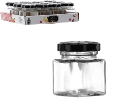 Słoiczek 50 ml kwadratowy z metalową zakrętką