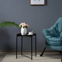 Okrągły metalowy stół w stylu loft – czarny