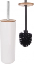 Bambusowa szczotka WC ze stojakiem WHITNEY, biała, 37 cm
