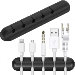 Samoprzylepny uchwyt kabli na biurko, 5 slotów