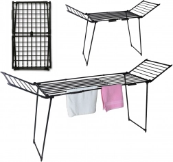 Stojąca suszarka na pranie, wysuwana, balkonowa, 27 m, czarna