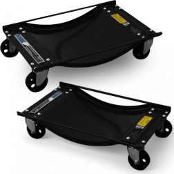 Wózki manewrowe 450 kg – zestaw 2 szt., czarne rolki transportowe do aut