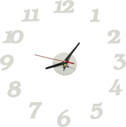Samoprzylepny zegar ścienny DIY srebrny 12 godzin