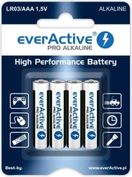 Baterie alkaliczne AAA (LR03) Everactive Pro Alkaline, blister 4 szt.