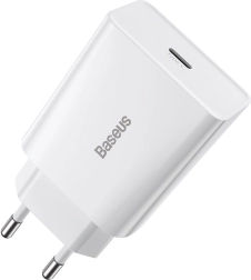Baseus Speed Mini Quick Charger, USB-C, PD, 3A, 20W (biała)