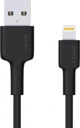 Aukey lightning – usb-a kabel 2 m z nylonowym oplotem i certyfikatem mfi