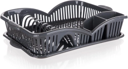Ociekacz na naczynia z tacką 45 × 31 cm myKitchen, antracyt