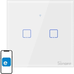 Inteligentny dotykowy włącznik Wi‑Fi SONOFF, 2‑kanałowy