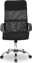 Obrotowe krzesło biurowe z czarnym siatkowym oparciem