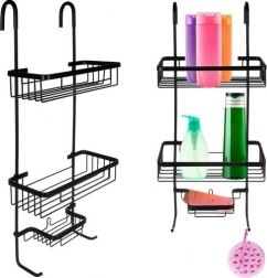 czarna wieszana półka prysznicowa