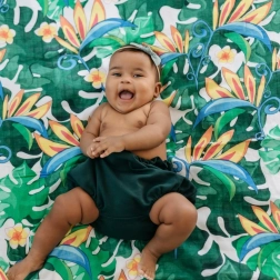 Bambusowa pieluszka muślinowa Tommy Lise Lush Garden 120 × 120 cm