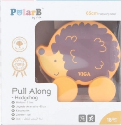 Drewniana zabawka do ciągnięcia jeżyk