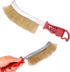 Mosiężna szczotka druciana z ergonomiczną rączką