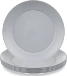 Plastowe talerzyki deserowe SANDY 20,5 cm, szare, 6 szt.