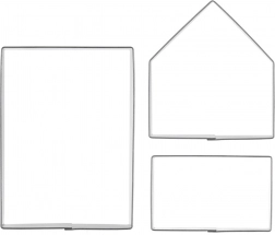 Zestaw nierdzewnych wykrawaczy do piernikowego domeczku, 3 szt.