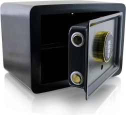 Elektroniczny mini sejf BITUXX z zamkiem szyfrowym i kluczem, ścienny do szafy – czarny