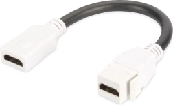 moduł keystone HDMI 2.0 z kablem 12 cm, gniazdo przelotowe, biały