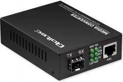 Dwukierunkowy media konwerter SWITCH Ethernet 1x RJ45 1x SFP | 1000 Mb/s | 5V