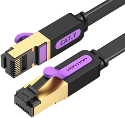 Płaski kabel sieciowy UTP CAT7 Vention ICABF RJ45 Ethernet 10Gbps 1 m czarny