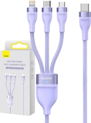 Wielofunkcyjny kabel ładujący Baseus z konektorami USB-C, Micro USB i Lightning, 100W, 1,5 m