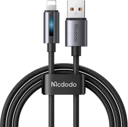 Kabel USB McDodo z podświetleniem LED 1,2 m czarny