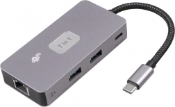 Adapter HUB USB‑C 7 w 1 HDMI USB SD/TF RJ45