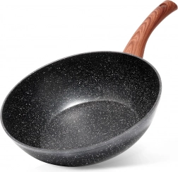 Granitowy wok VILDE Black&Wood 28 cm