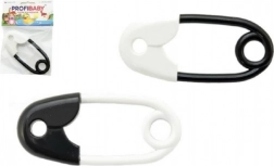 Grzechotka w kształcie agrafki czarno-biała 12 cm