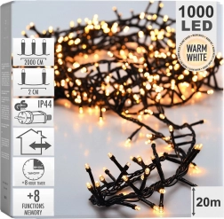 Świąteczny łańcuch 1000 LED 20 m – ciepła biel